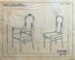 Ontwerp stoelen voor de vergaderzaal.
<br/>
Bouwdossier Singel 46/48, 1919/1920